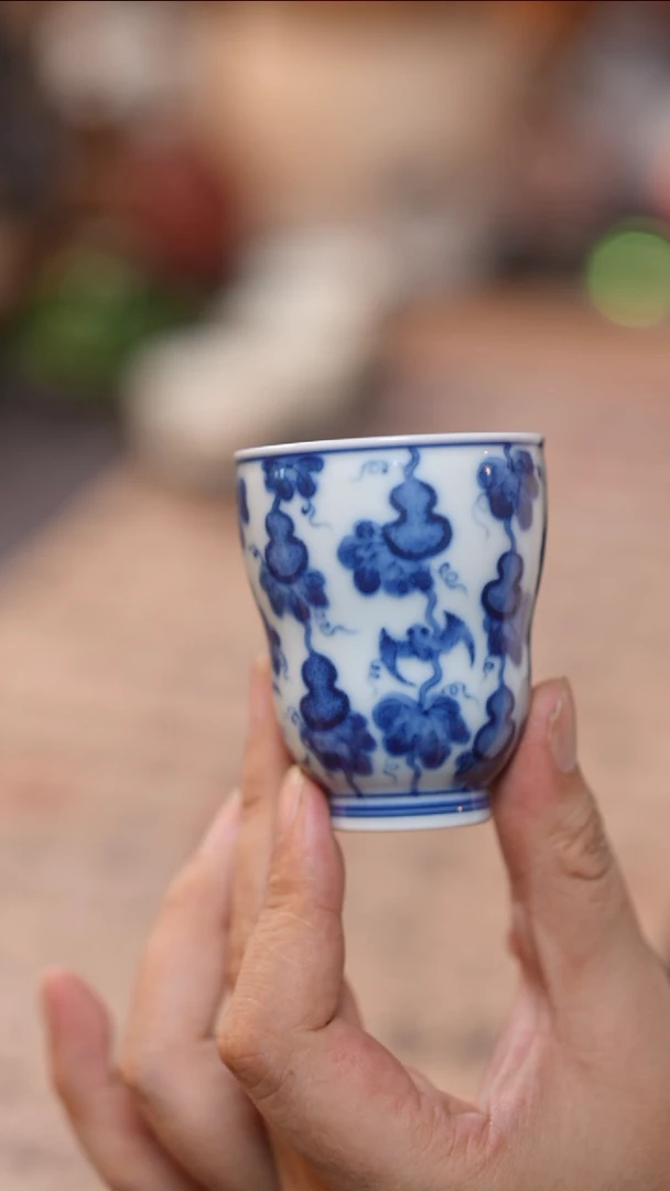 茶具手绘青花葫芦主人杯