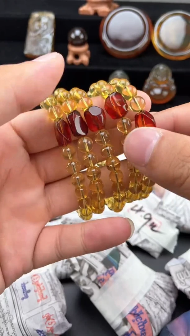 手链琥珀未镶嵌鸿运当头手串【多样性发货其中一】
