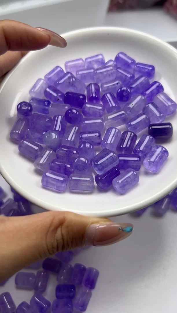 未镶嵌颈饰碧玺w1737紫碧玺管珠12*8mm*10颗