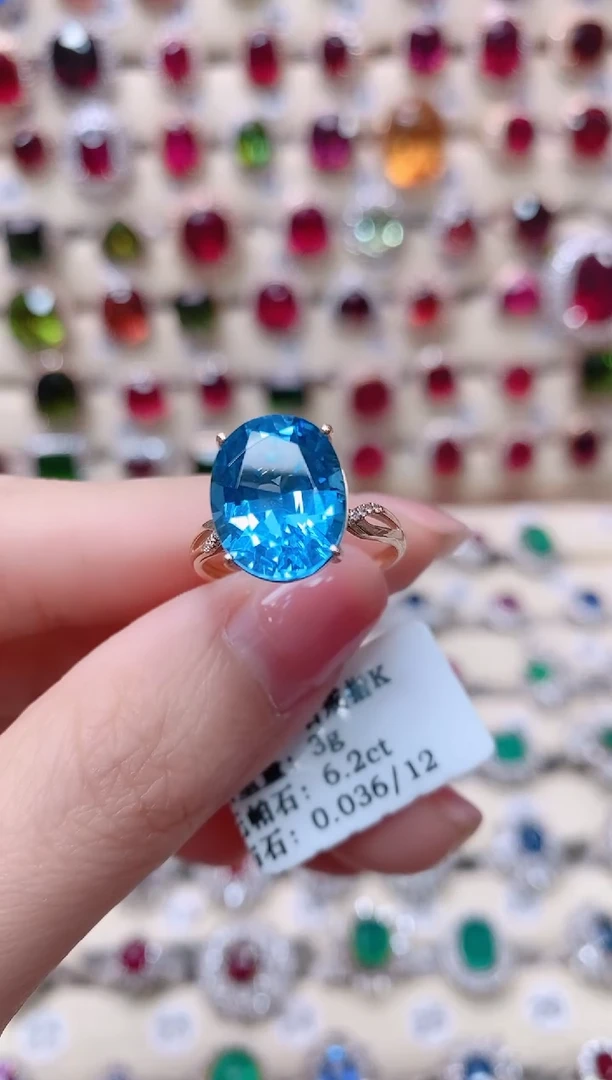 【闪购商品】托帕石18K金戒指18K金镶嵌1