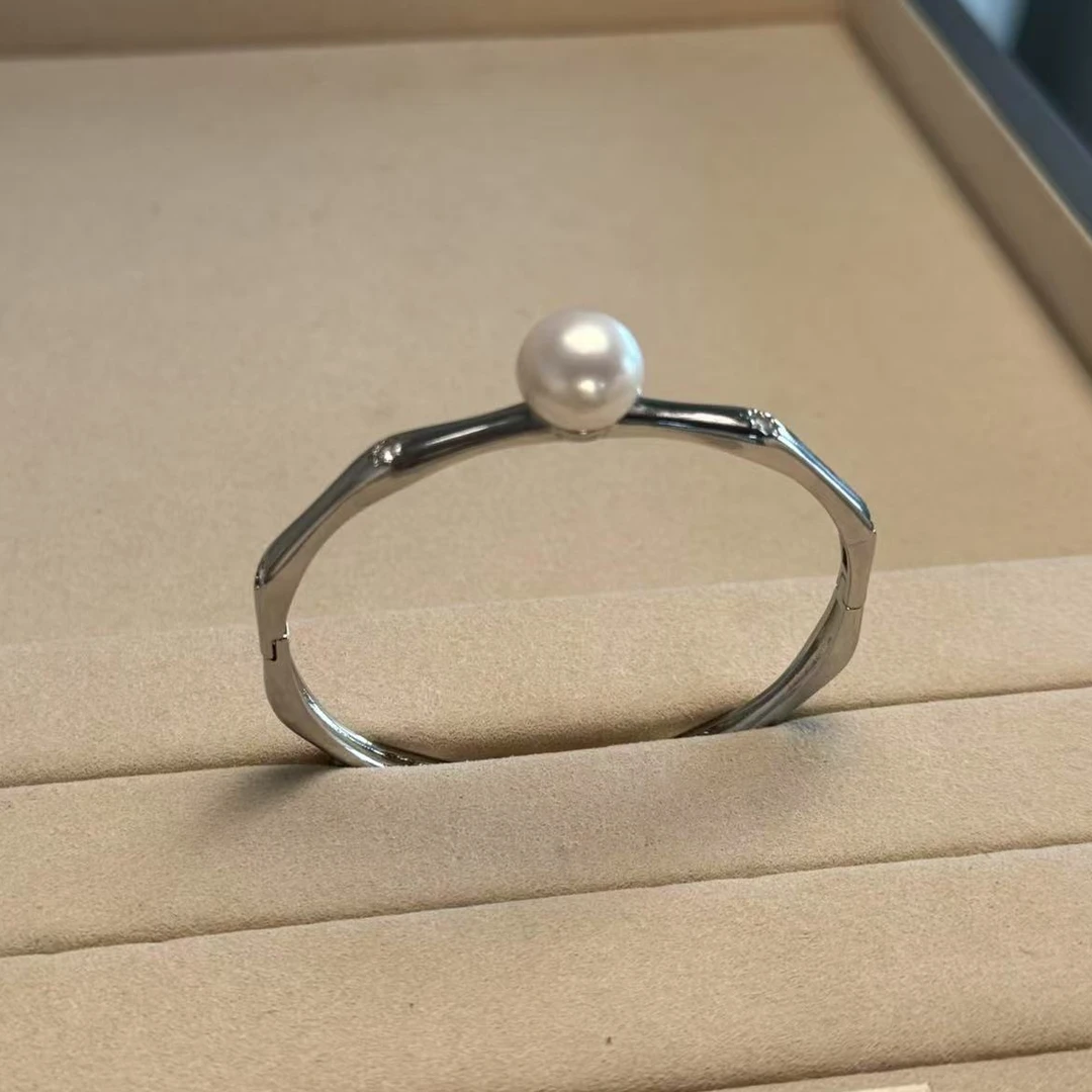 节节高升赛澳白珍珠手镯11-12mm天然珍珠高光高亮淡水珍珠带证书