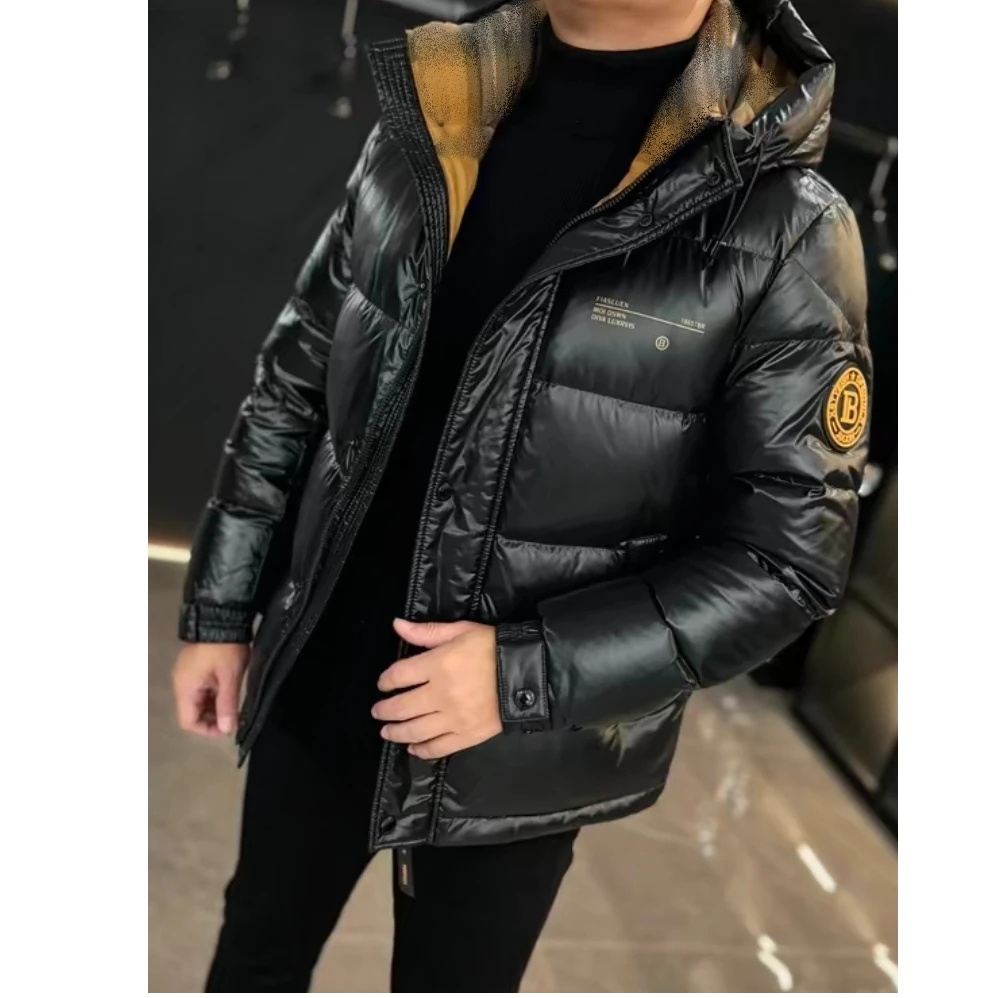 莫安摩萨利男士秋冬季新品加厚保暖连帽羽绒服外套帅气范潮流舒适