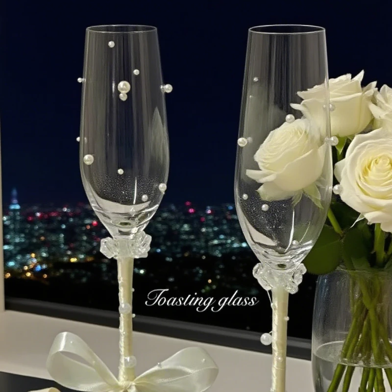 小众少女心碎钻结婚敬酒杯手工diy材料包创意礼品送闺蜜新婚礼物