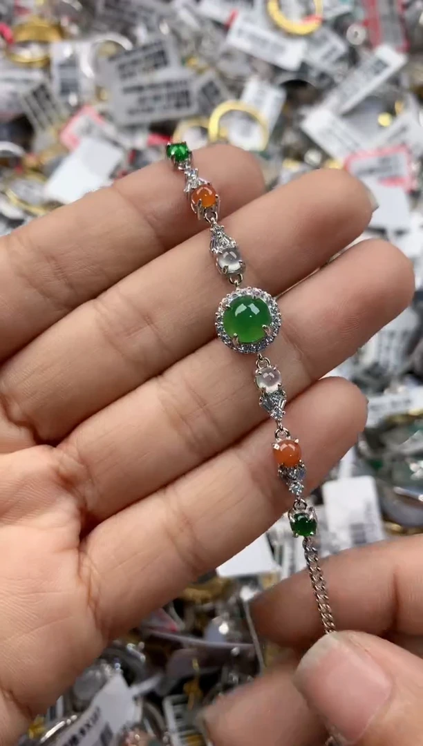 银S925镶嵌戒指翡翠888----5
