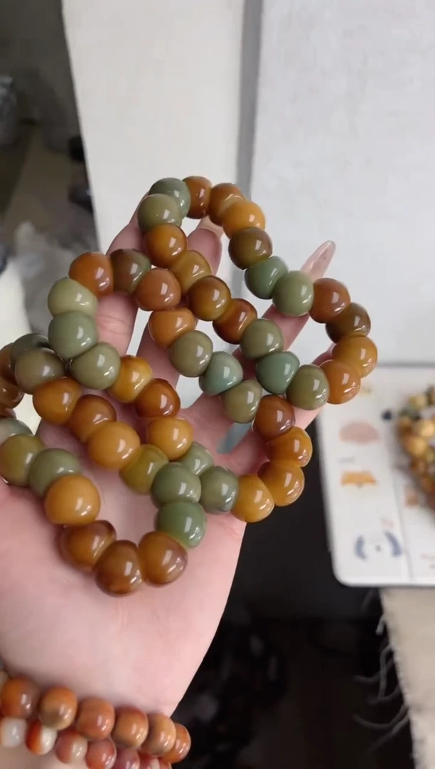 【闪购商品】菩提根/象牙果手串m462玉化蜂蜜芥末大肠15mm