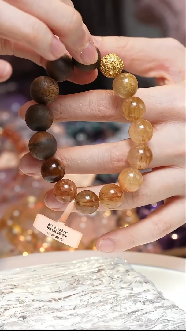 未镶嵌手串水晶沉香彩发晶手串·YY0025OC904L046