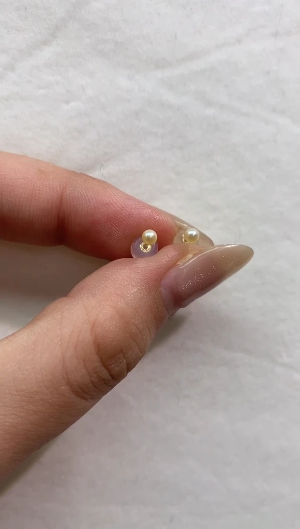 18K金镶嵌耳钉海水珍珠E588|多样性发货一件180