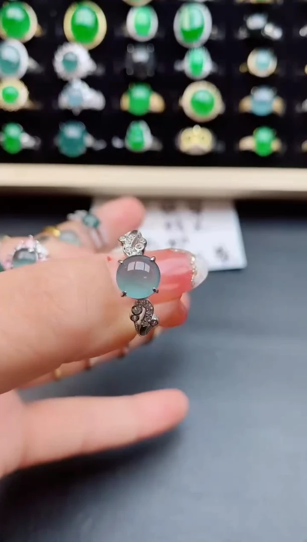 【闪购商品】翡翠戒指银S925镶嵌0800