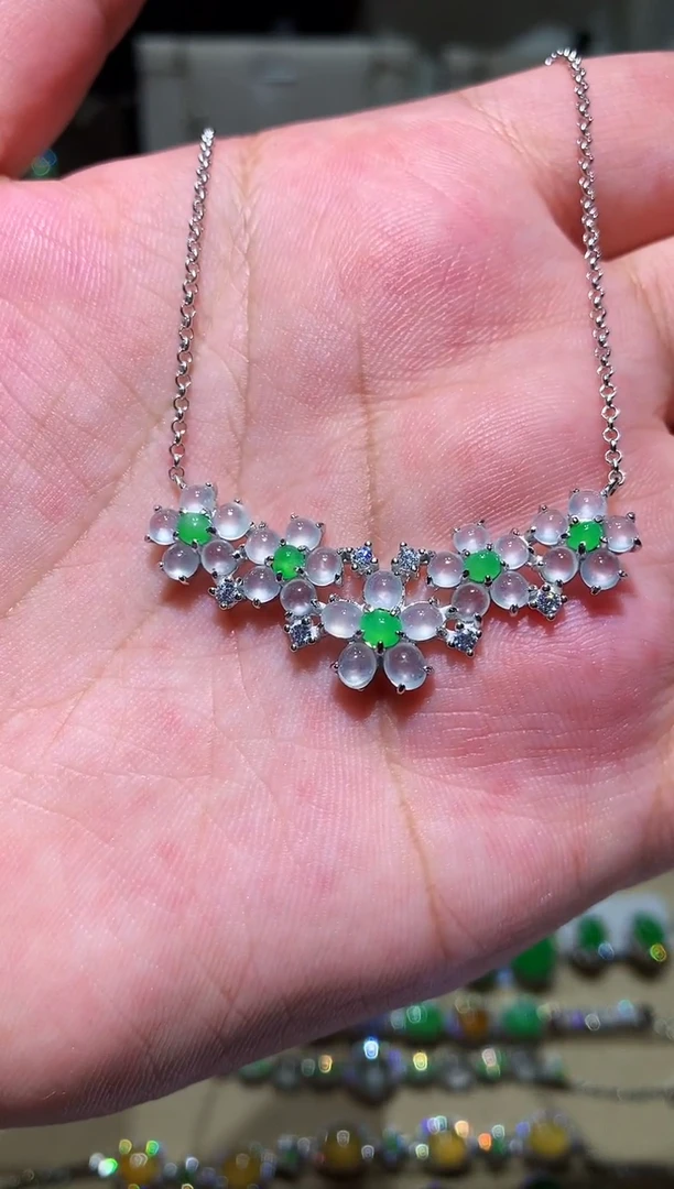 未镶嵌翡翠耳饰锁骨链