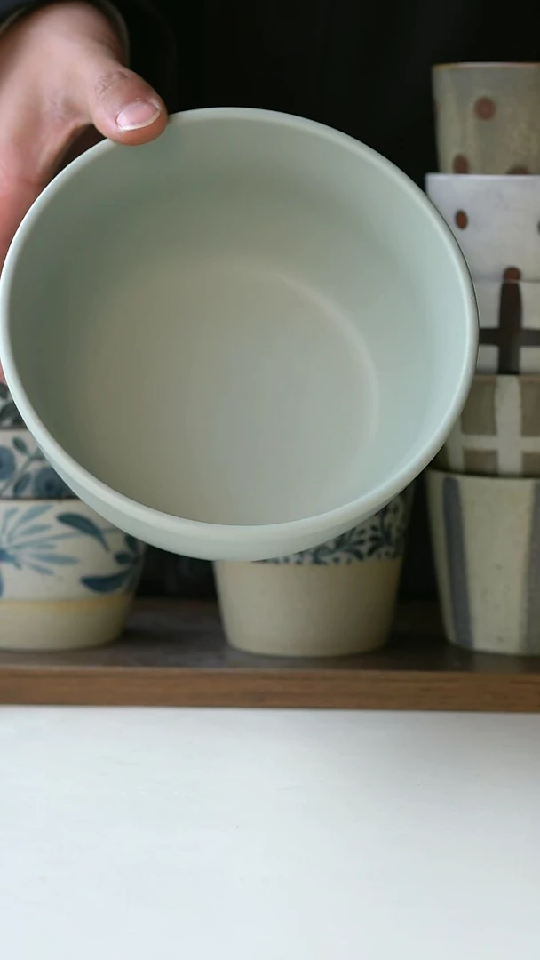 【闪购商品】陶瓷出美国雾青面汤碗@4-2@微瑕