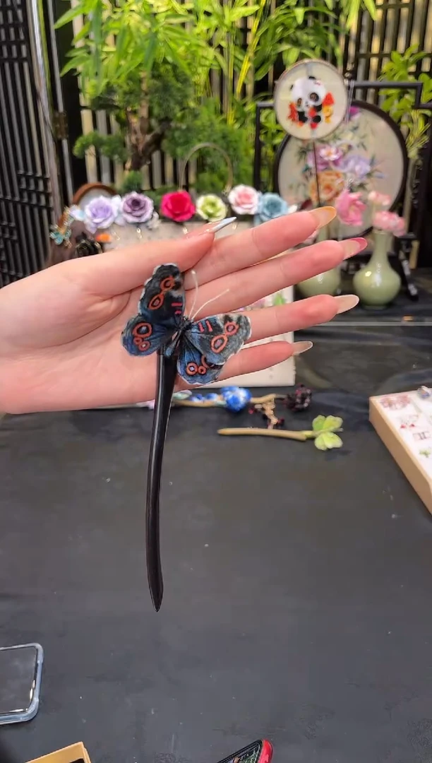 织绣二**饭非遗绒花手工饰品