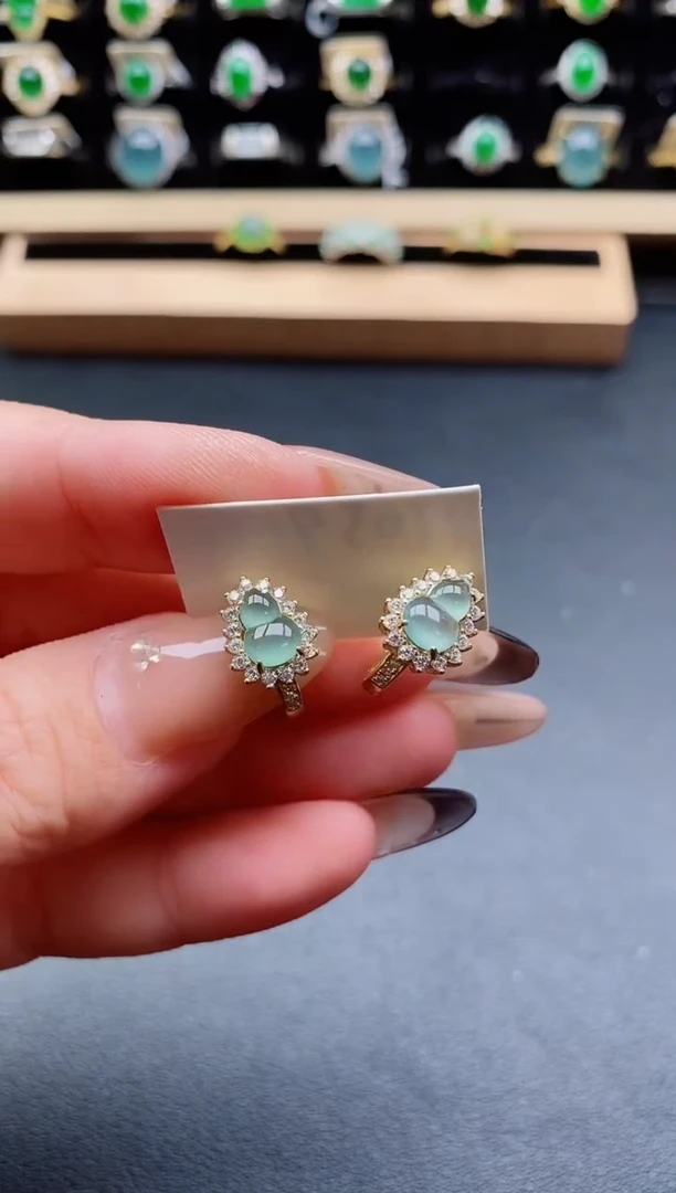 银S925镶嵌戒指翡翠1