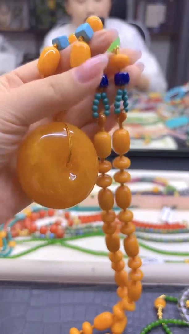 蜜蜡颈饰未镶嵌DIY款M496