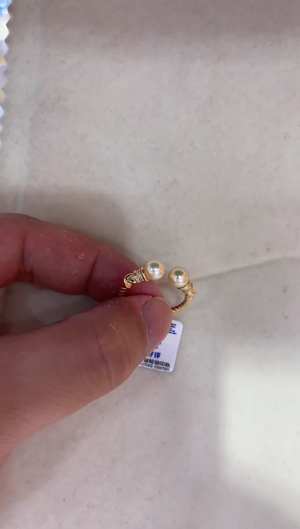 海水珍珠戒指银S925镶嵌清货