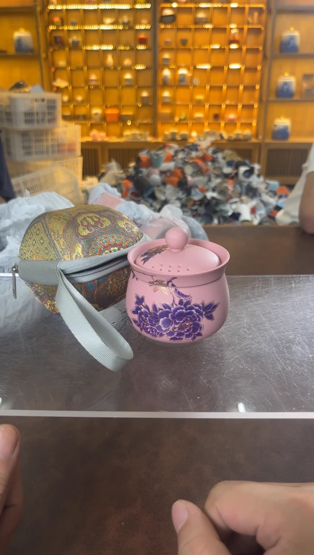 瓷片花溪陶瓷00000粉紫砂个人泡+包