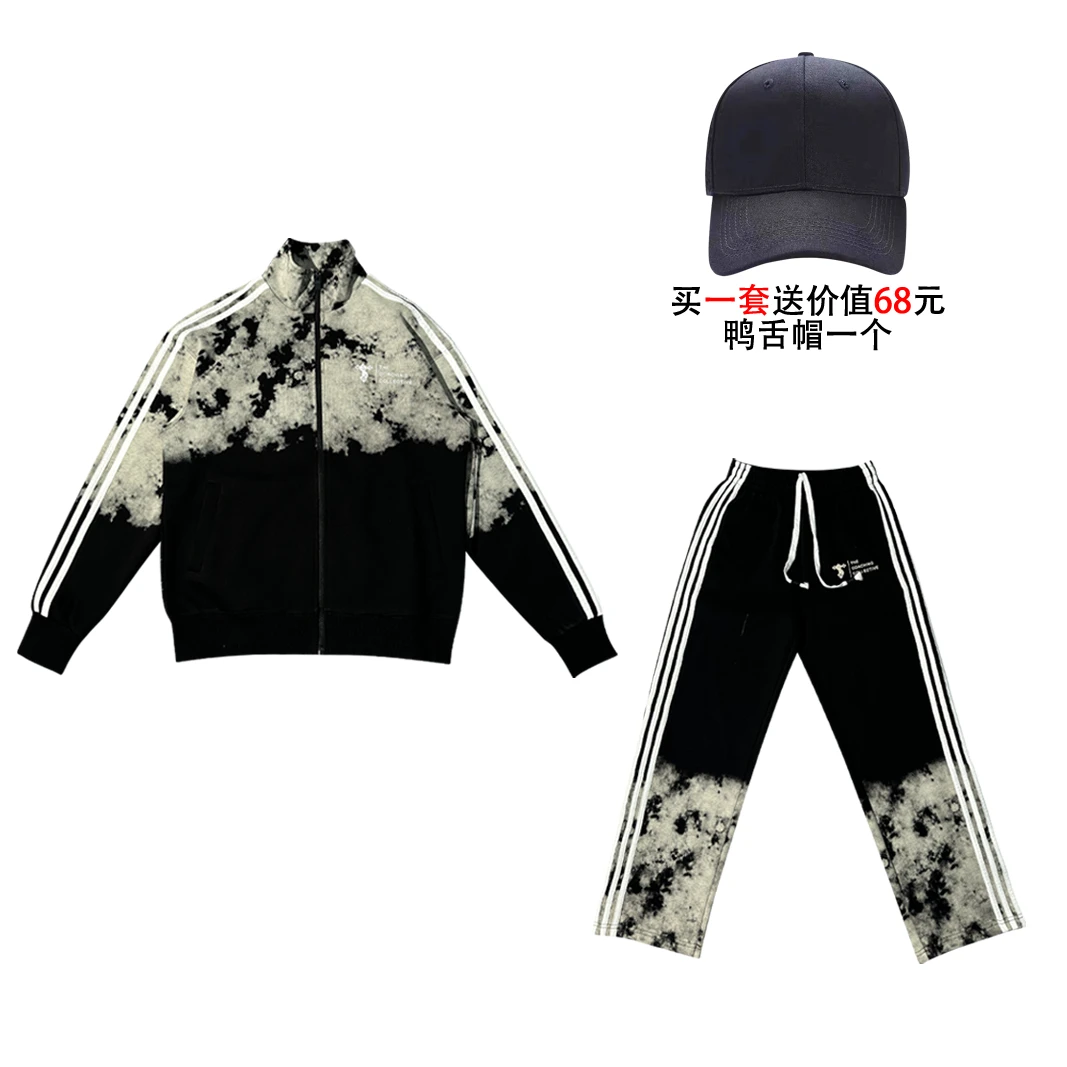 TANSIR SAY秋季卫衣立领休闲运动外套时尚印花设计师