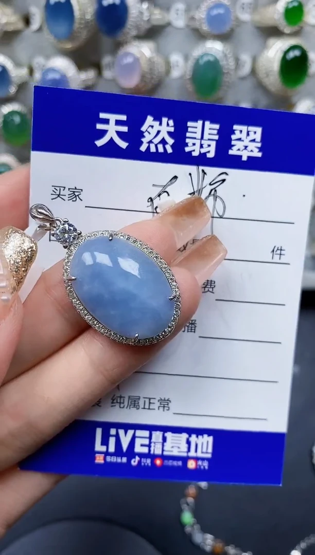 翡翠银S925镶嵌颈饰287