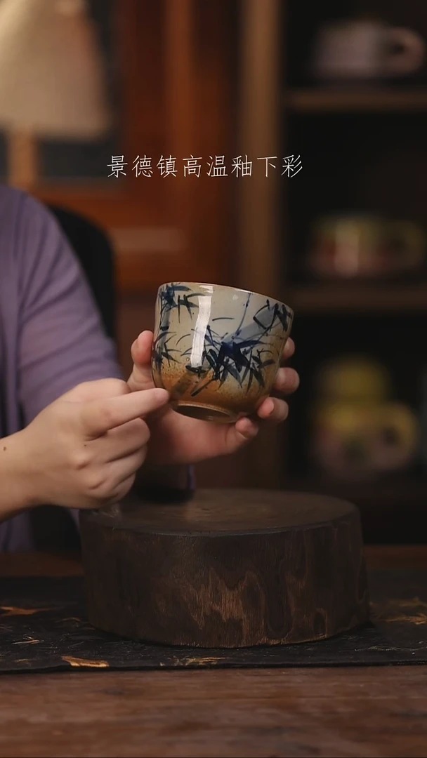 陶瓷景德镇高温釉下手绘陶瓷@L188@