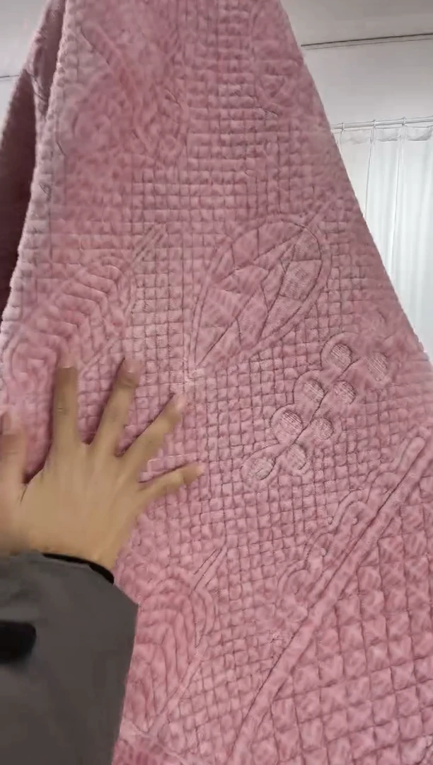 棉160*210纯棉绒床盖122号微瑕