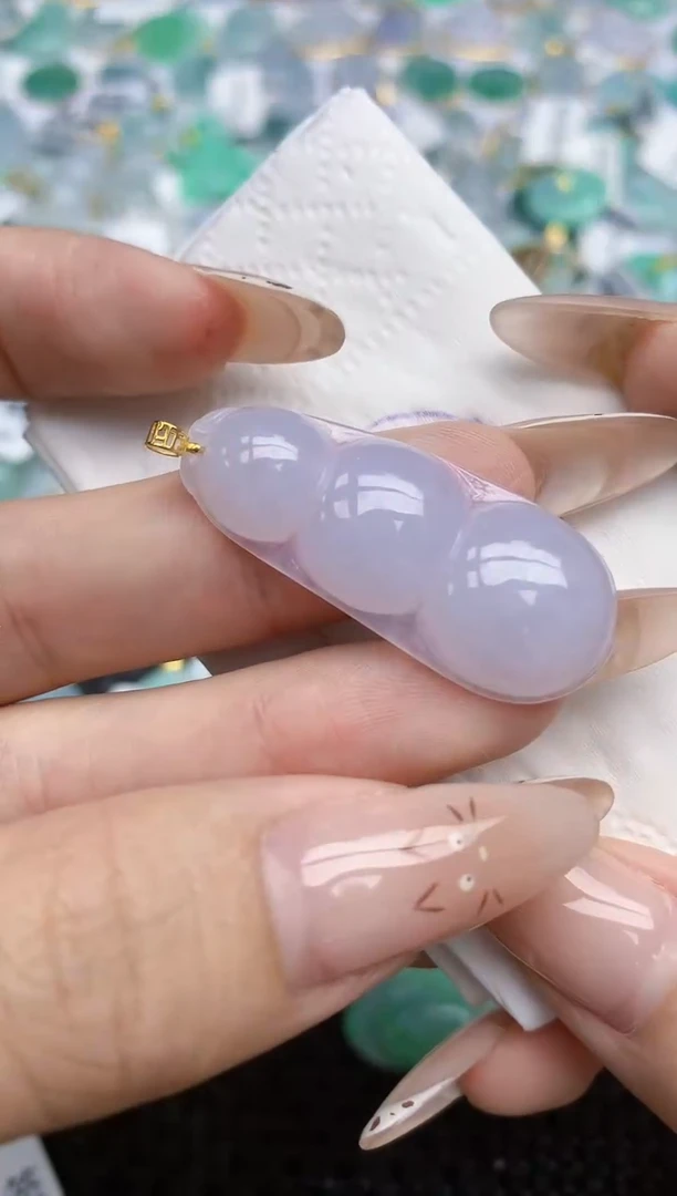 翡翠18K金镶嵌颈饰200   天然翡翠A货