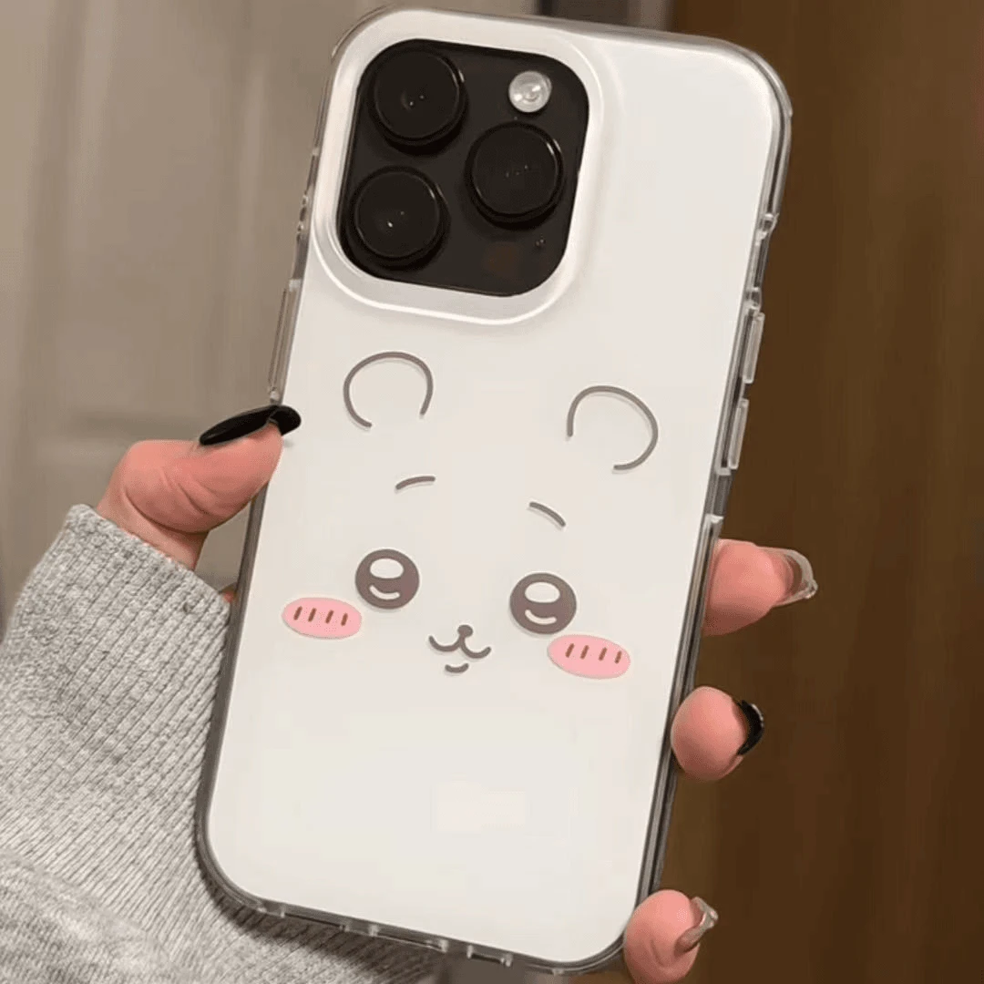 可爱线条表情适用苹果16大孔手机壳华为P70vivo小米oppo卡通创意
