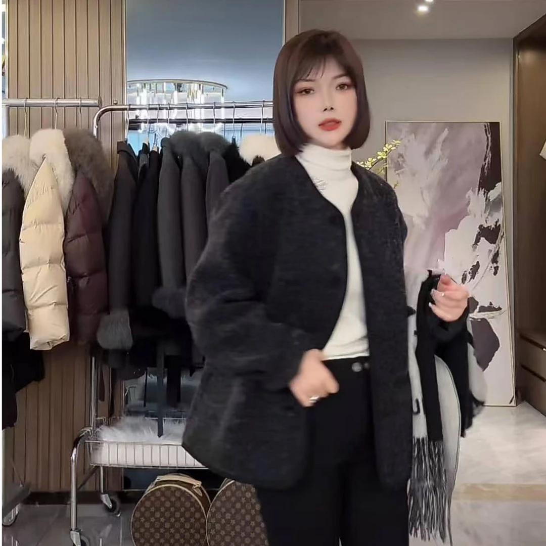 【花呢外套】春季 圆领粗花呢织带包边小香风毛呢外套休闲上衣