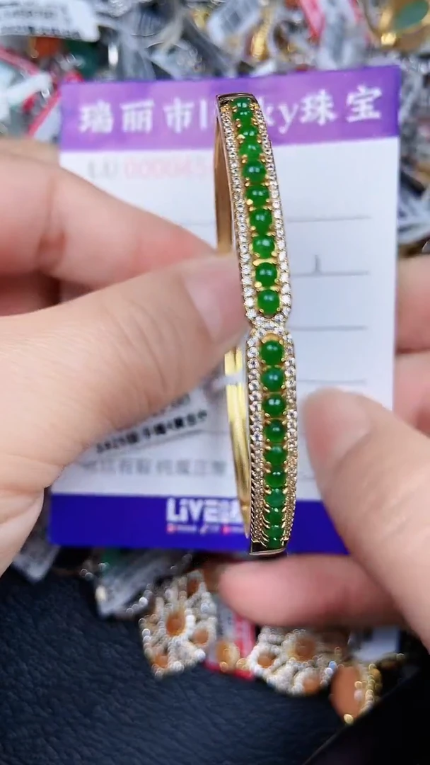 颈饰银S925镶嵌翡翠454