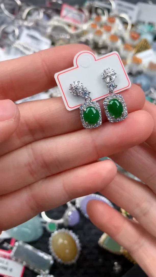 银S925镶嵌戒指翡翠888--7