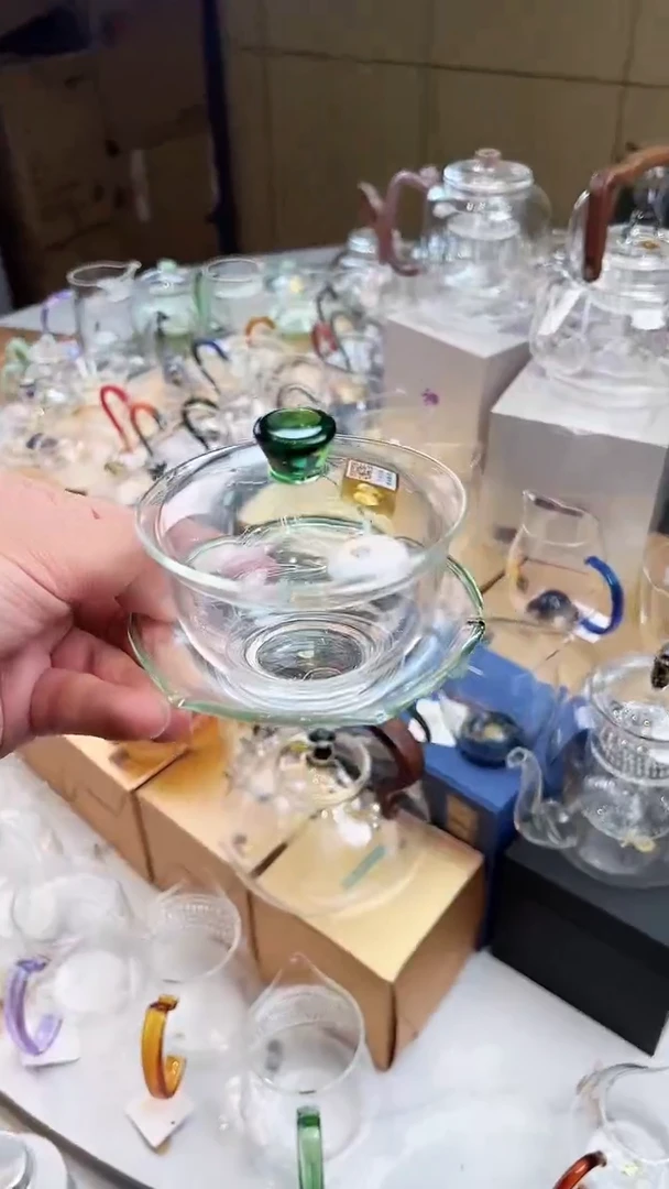 【闪购商品】禾器湖绿色沁莲盖碗