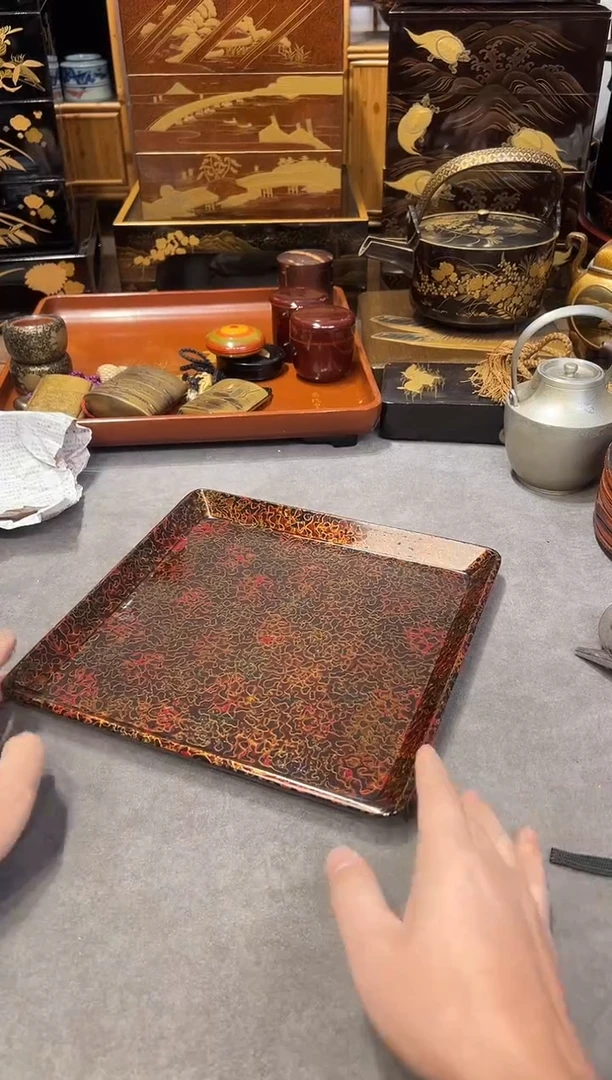 菠萝漆 方盘 大漆漆器大漆漆器