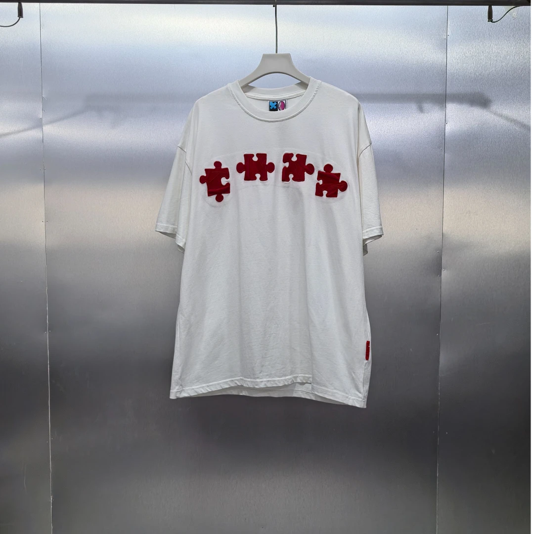 S05-30302-YOU夏季(微瑕)正面拼图印花时尚圆领半袖