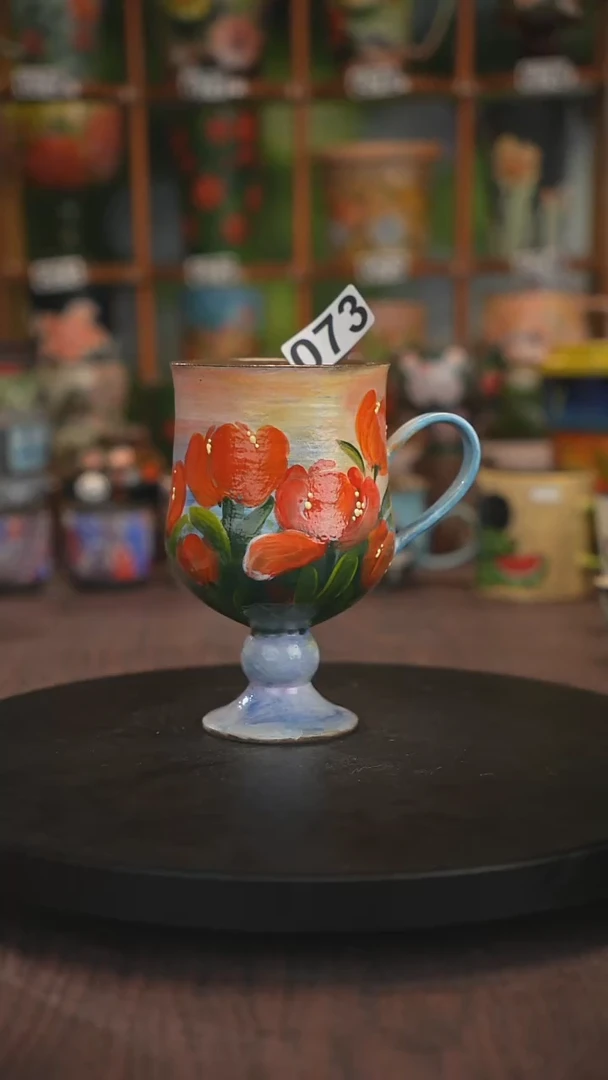 紫砂油画手绘釉下彩073