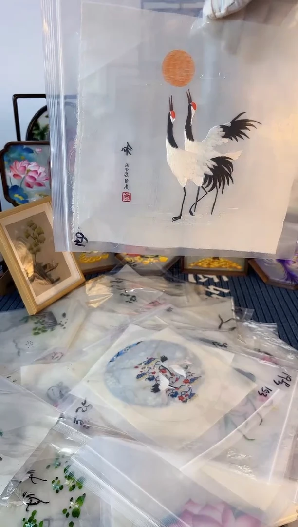 织绣纯手工苏绣双面绣绣布150