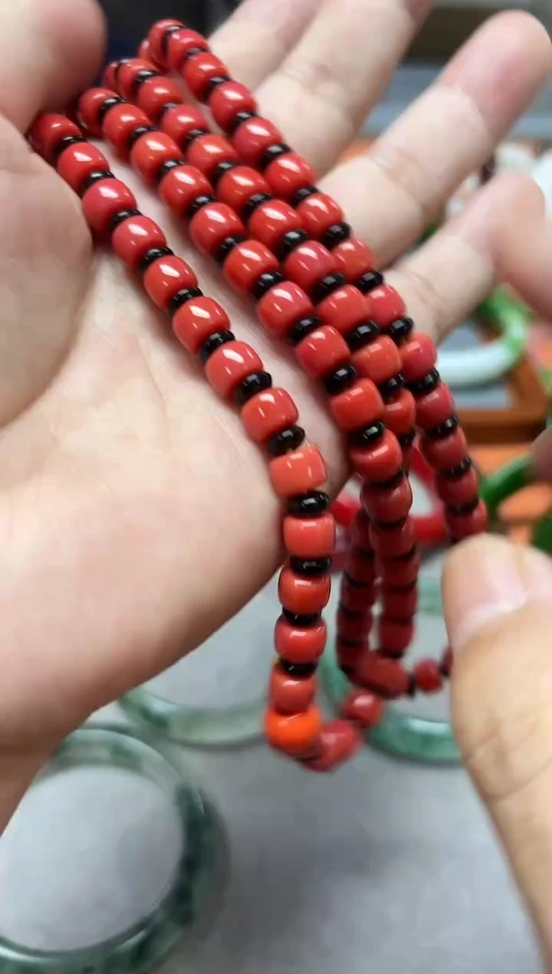 56号凤凰粉色直切108项链