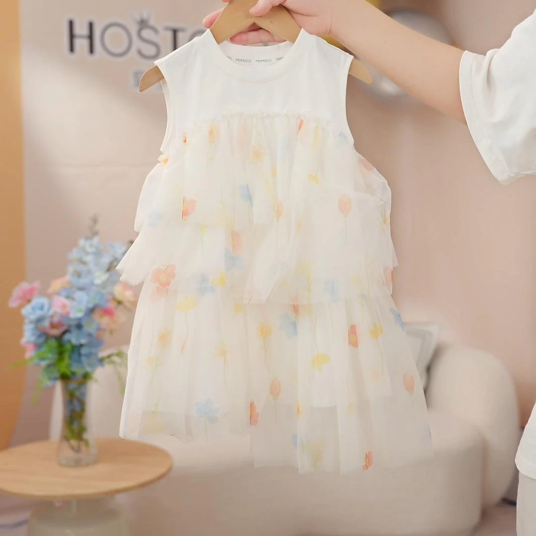 【皇室童缘】2025夏季新款女童可爱甜美透气连衣裙