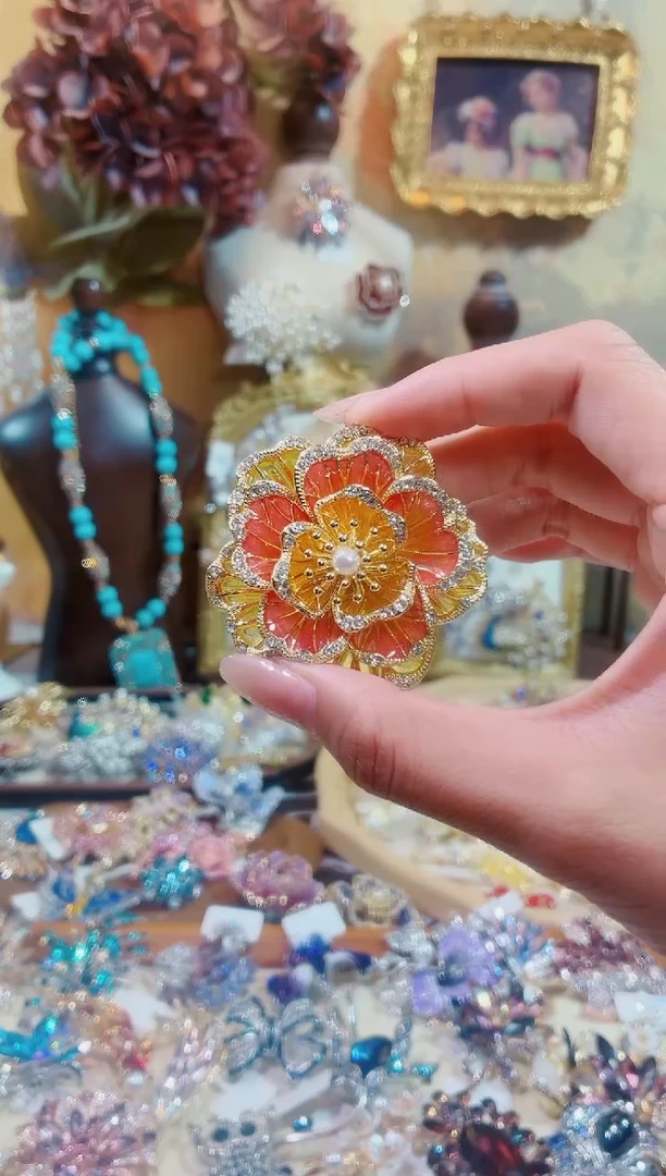 合成立方氧化锆铜合金牡丹花【金】