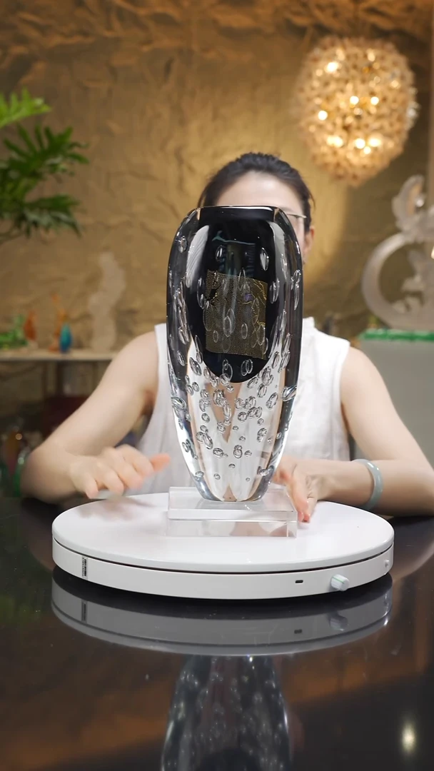 琉璃手工艺品福利黑色花瓶大号