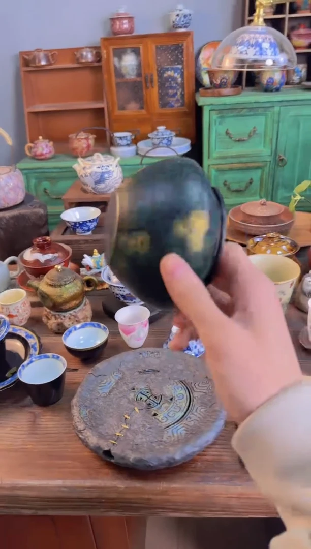 【闪购商品】茶器 绿色大漆建水