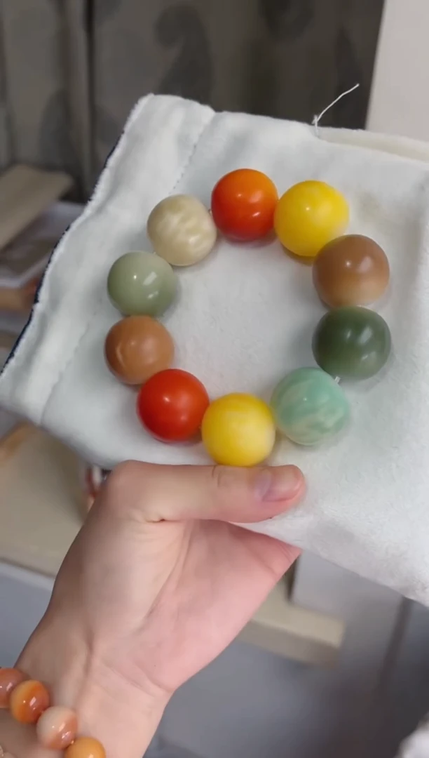 菩提根/象牙果手串紫皮粉干磨苹果24瑕疵不补Z59