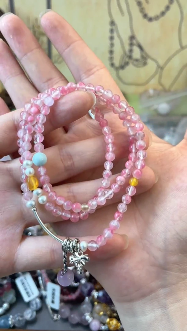 手饰蔷薇辉石未镶嵌410手串