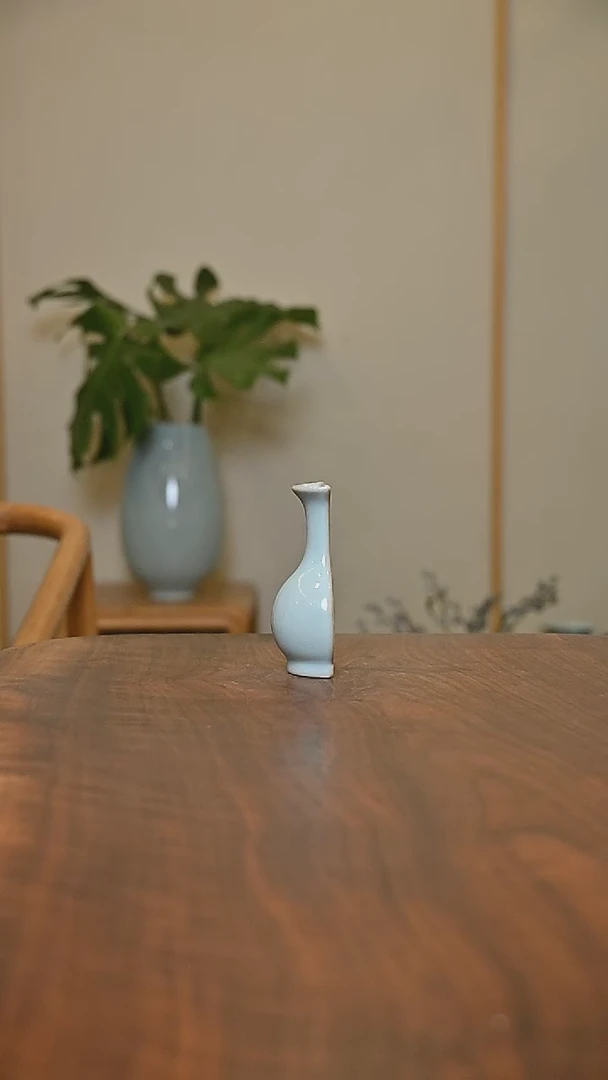 鹅颈瓶冰箱贴 天青 微瑕 朱家款