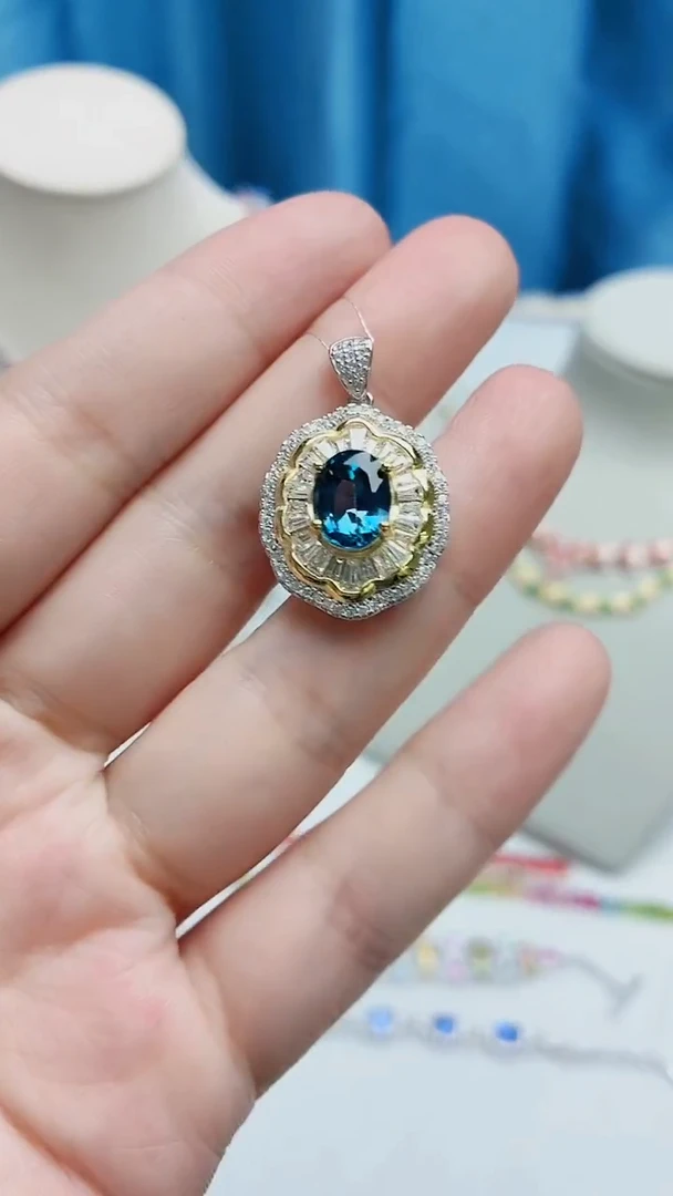 银S925镶嵌托帕石吊坠269ZB1112产品一个（多样性）