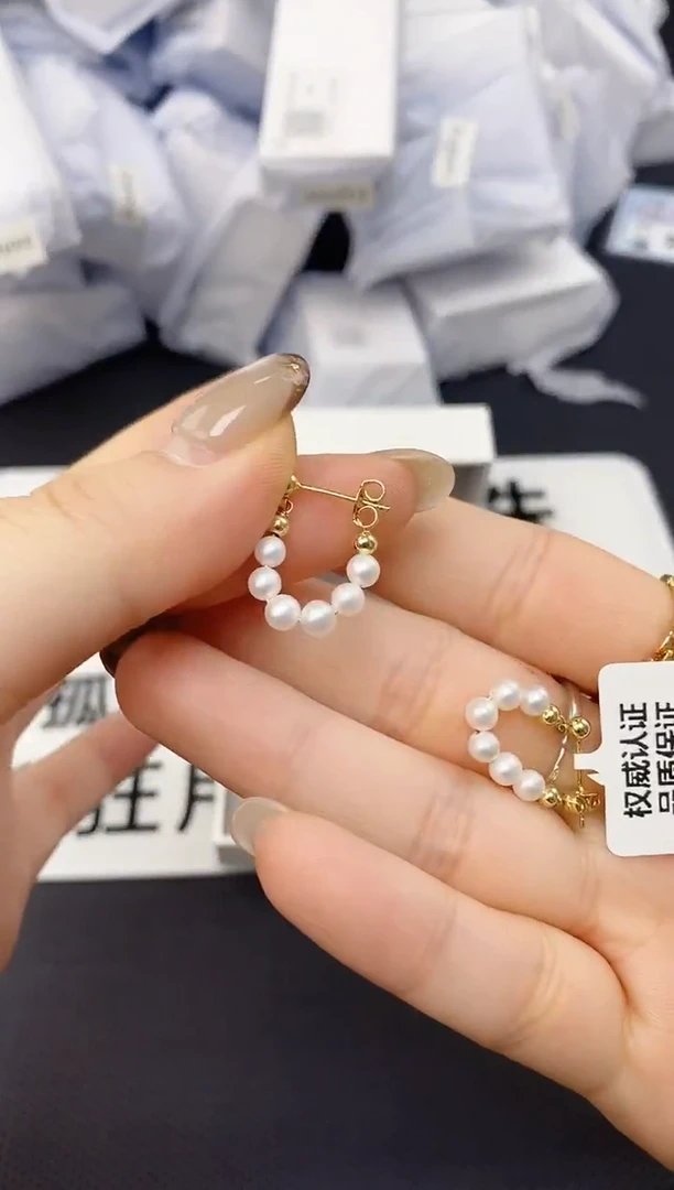 未镶嵌耳饰淡水珍珠ed1010