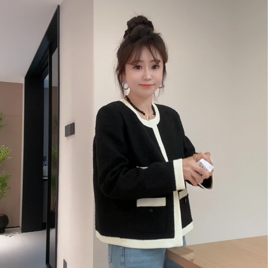 YX七WT202503061新款黑色小香外套时尚休闲气质