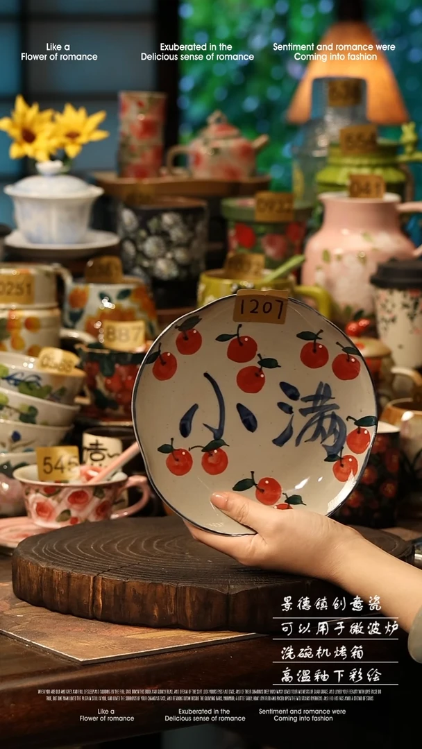 陶瓷景德镇高温釉下彩手工手绘款式