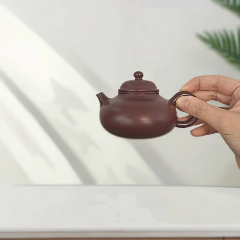 紫袍玉砂光素容天  紫砂壶