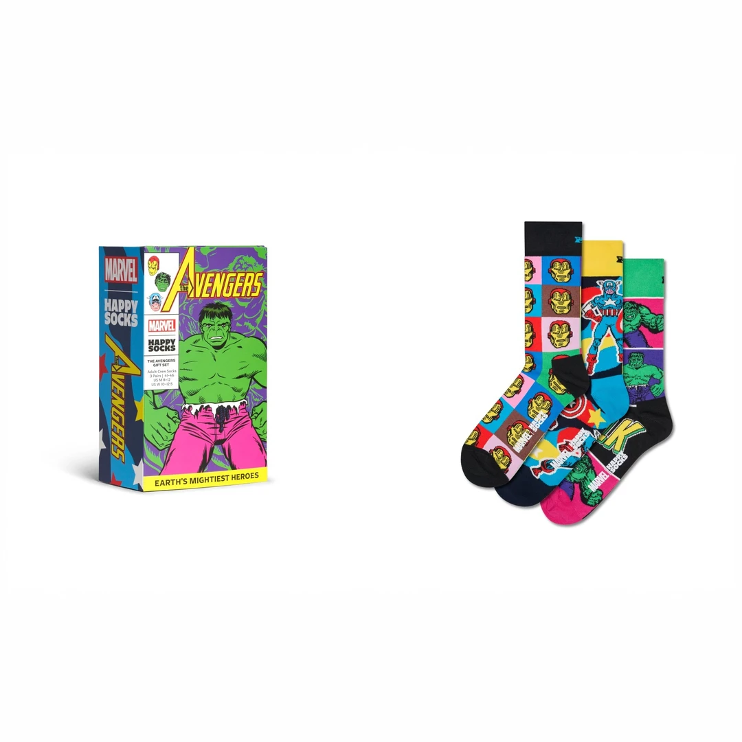 HappySocks【2026春夏】漫威英雄联名礼盒装袜子ins潮中筒袜潮袜