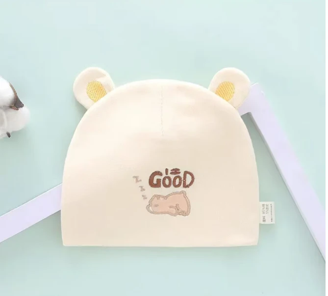新生儿双层四季款胎帽0-6个月纯棉无骨