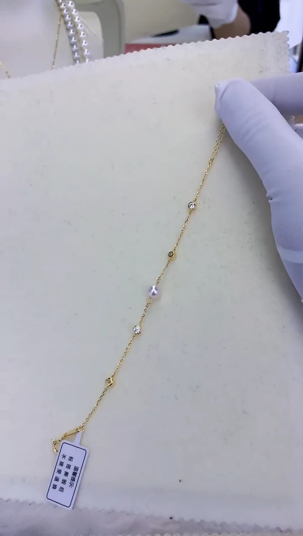 银S925镶嵌饰品海水珍珠设计款手链