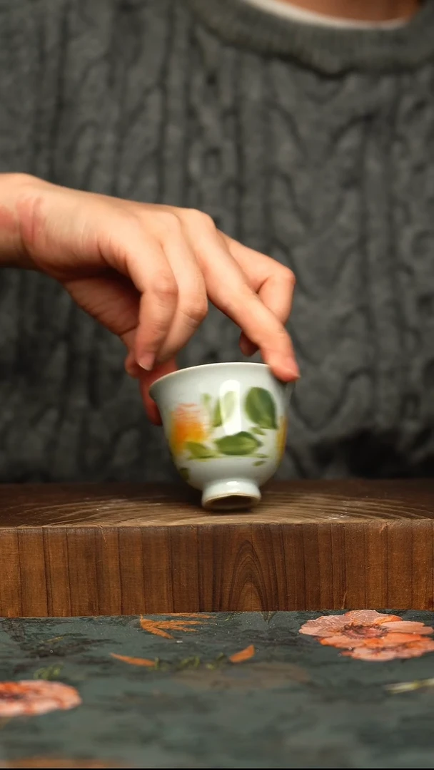 杯釉下彩手工手绘同款陶器